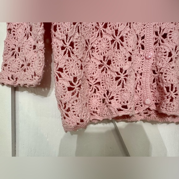 Beautiful Handmade Knit Crochet Cardigan Top - Picture 5 of 6